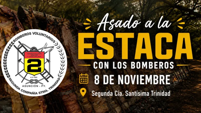 Asado a la estaca con los Bomberos de Santísima Trinidad