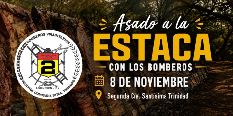Asado a la estaca con los Bomberos de Santísima Trinidad