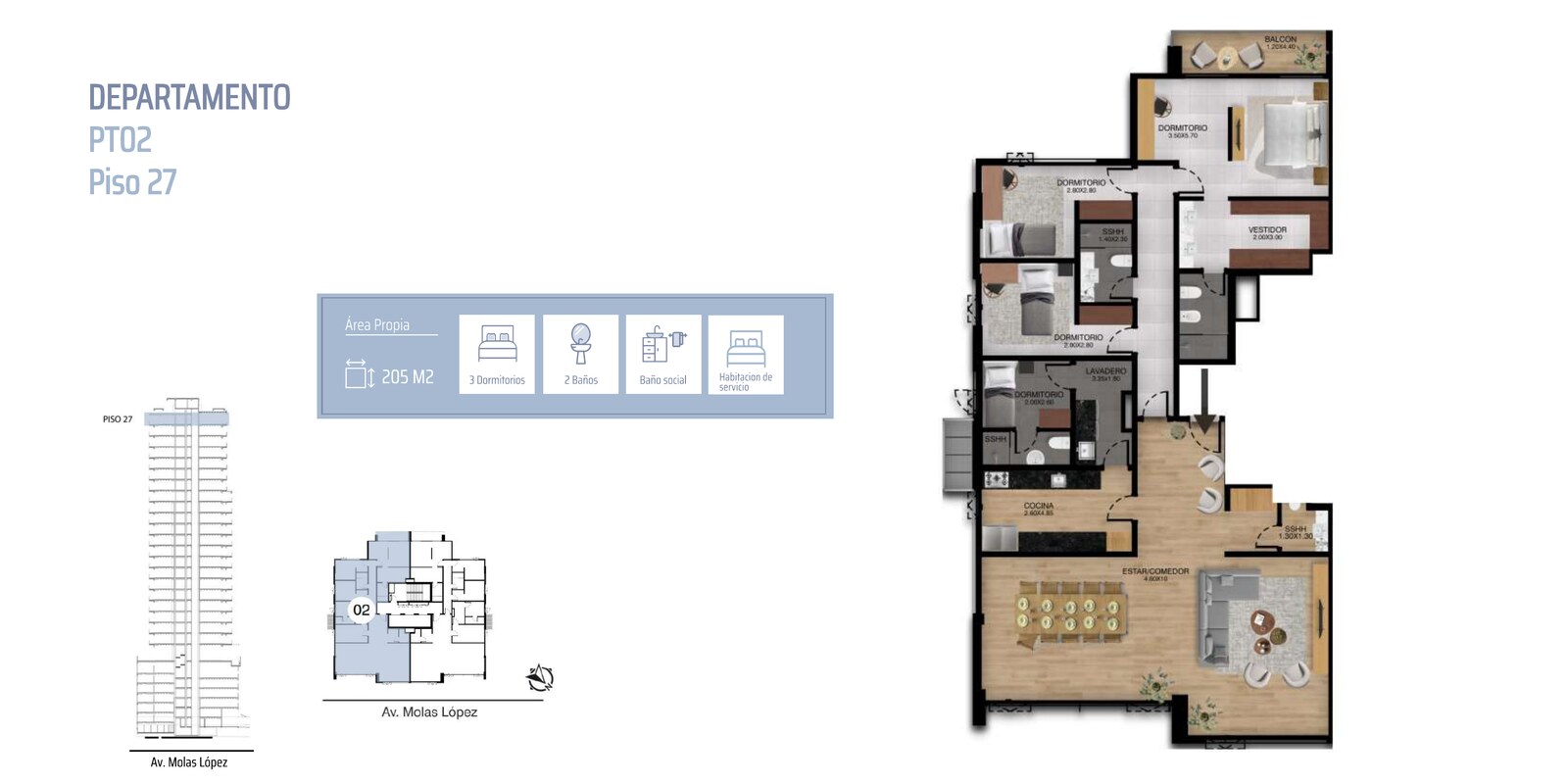bed 3 Habitaciones