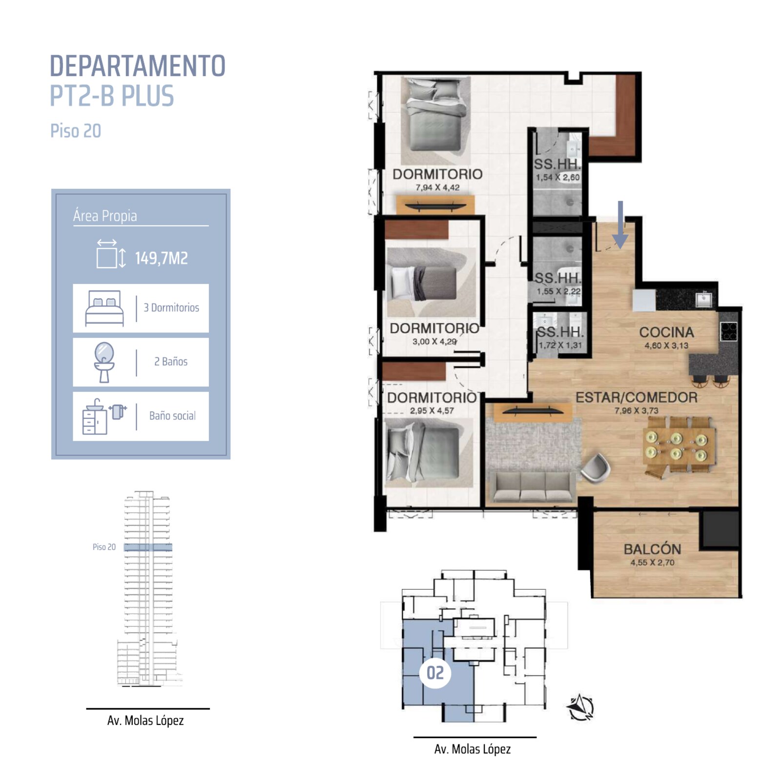 bed 3 Habitaciones