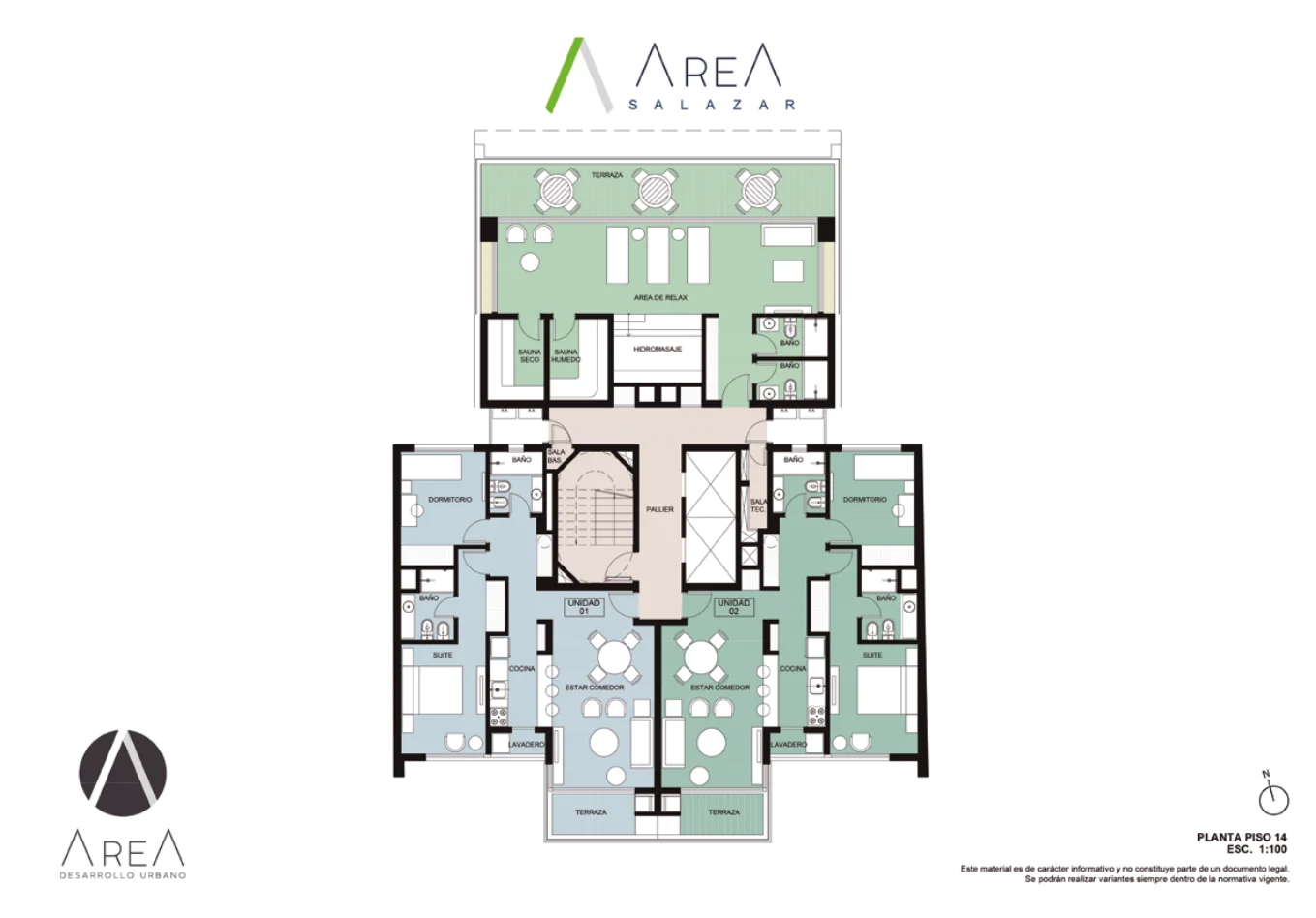 Planta premium — 2 dormitorios con suite