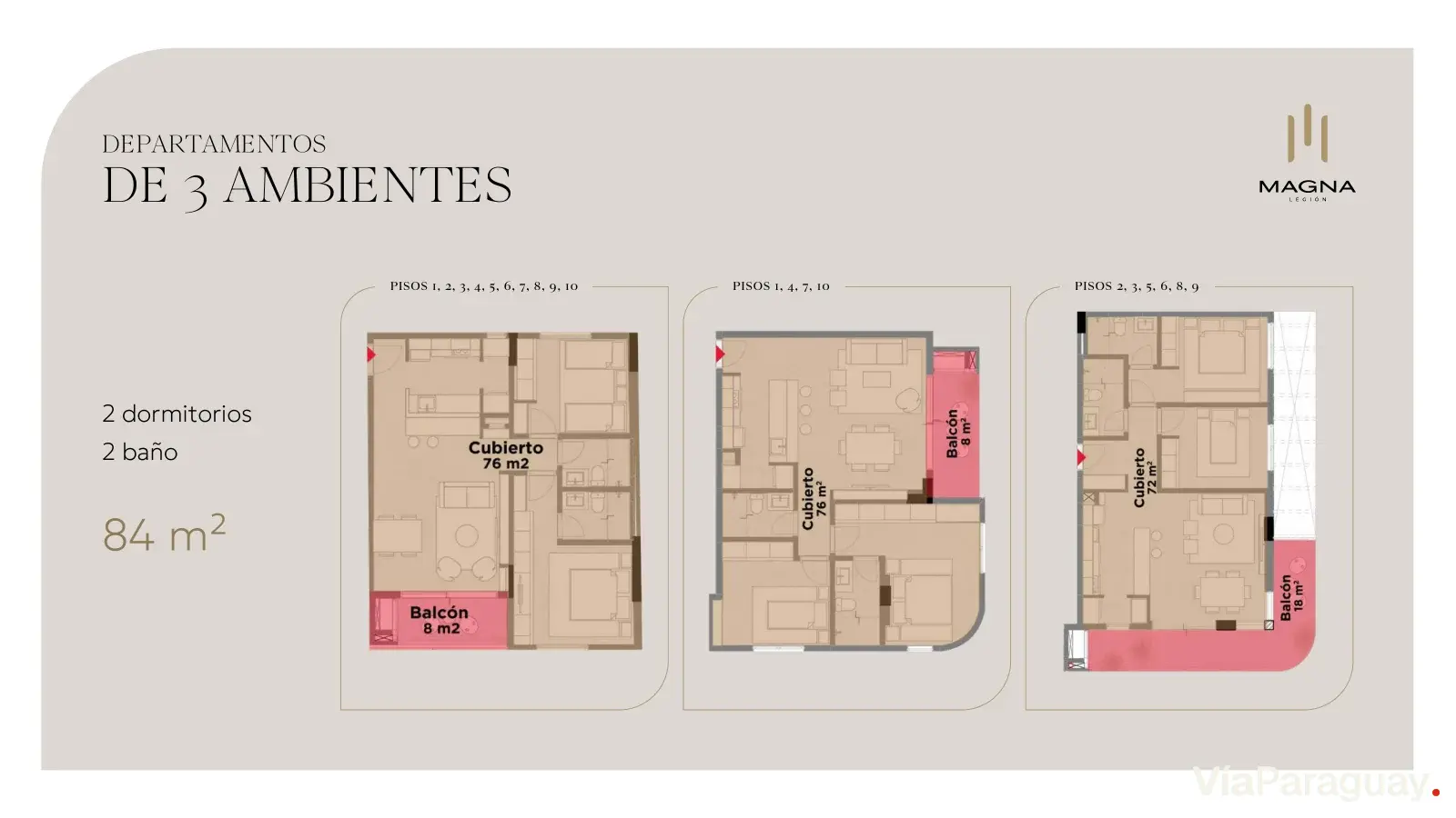 2 Dormitorios — 83 m²