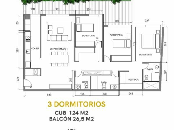 dorm. 3 DORMITORIOS