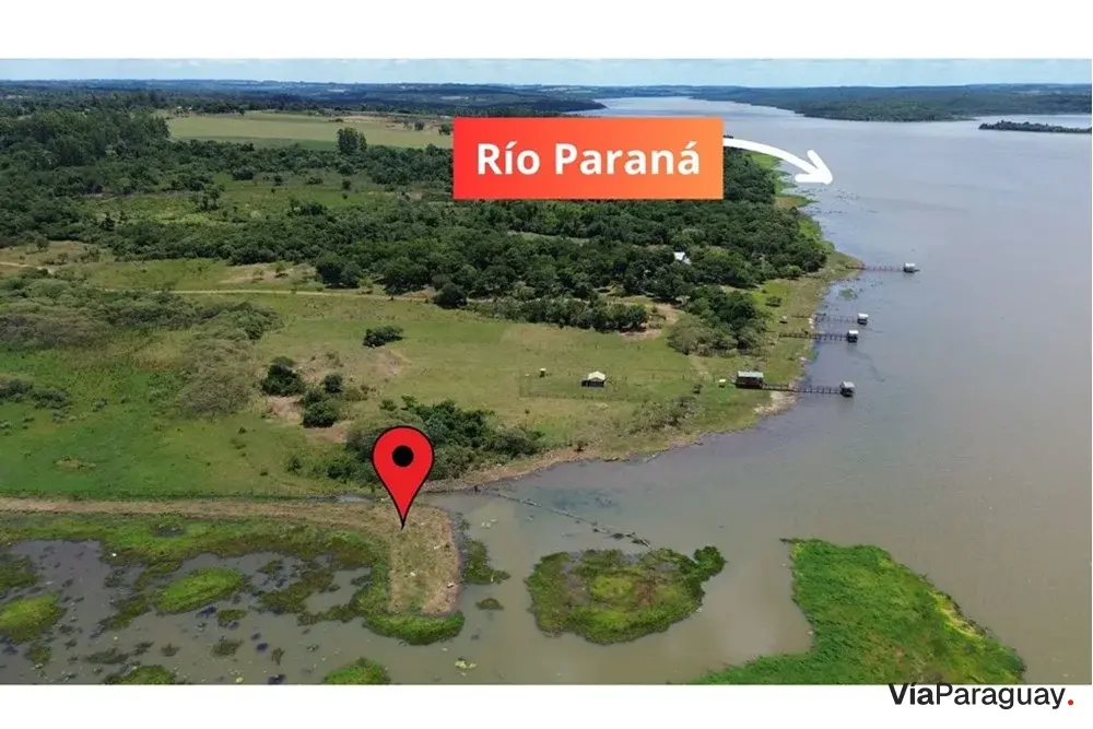 Campo com costa de rio à venda em Cambyretá, Itapúa