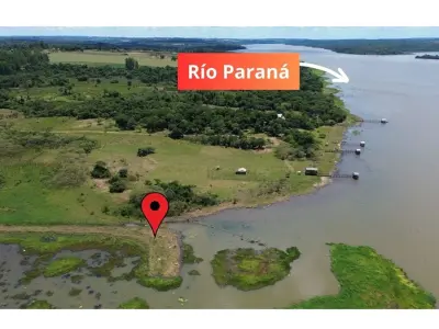 Campo com costa de rio à venda em Cambyretá, Itapúa