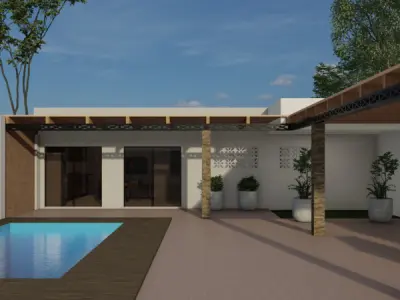 Casa con piscina en alquiler en Hernandarias — 3 hab, quincho