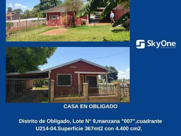 Casa en venta en Obligado, Itapúa