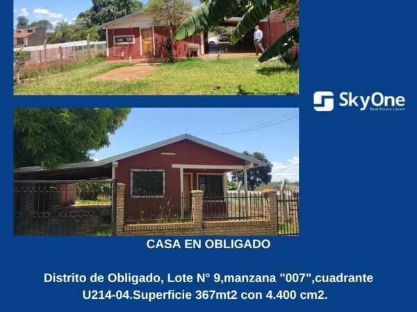 Casa en venta en Obligado, Itapúa