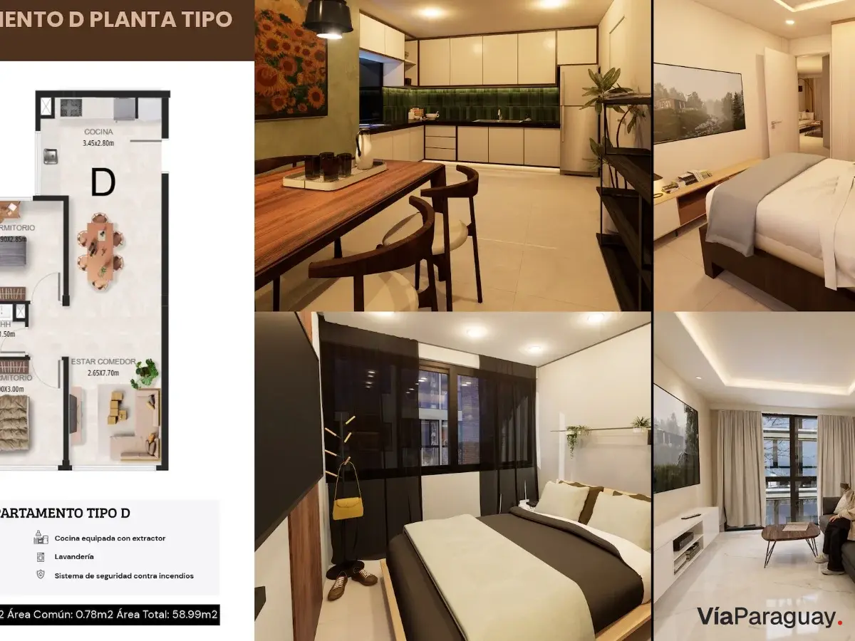 Departamento 2 dormitorios en venta en Ñemby