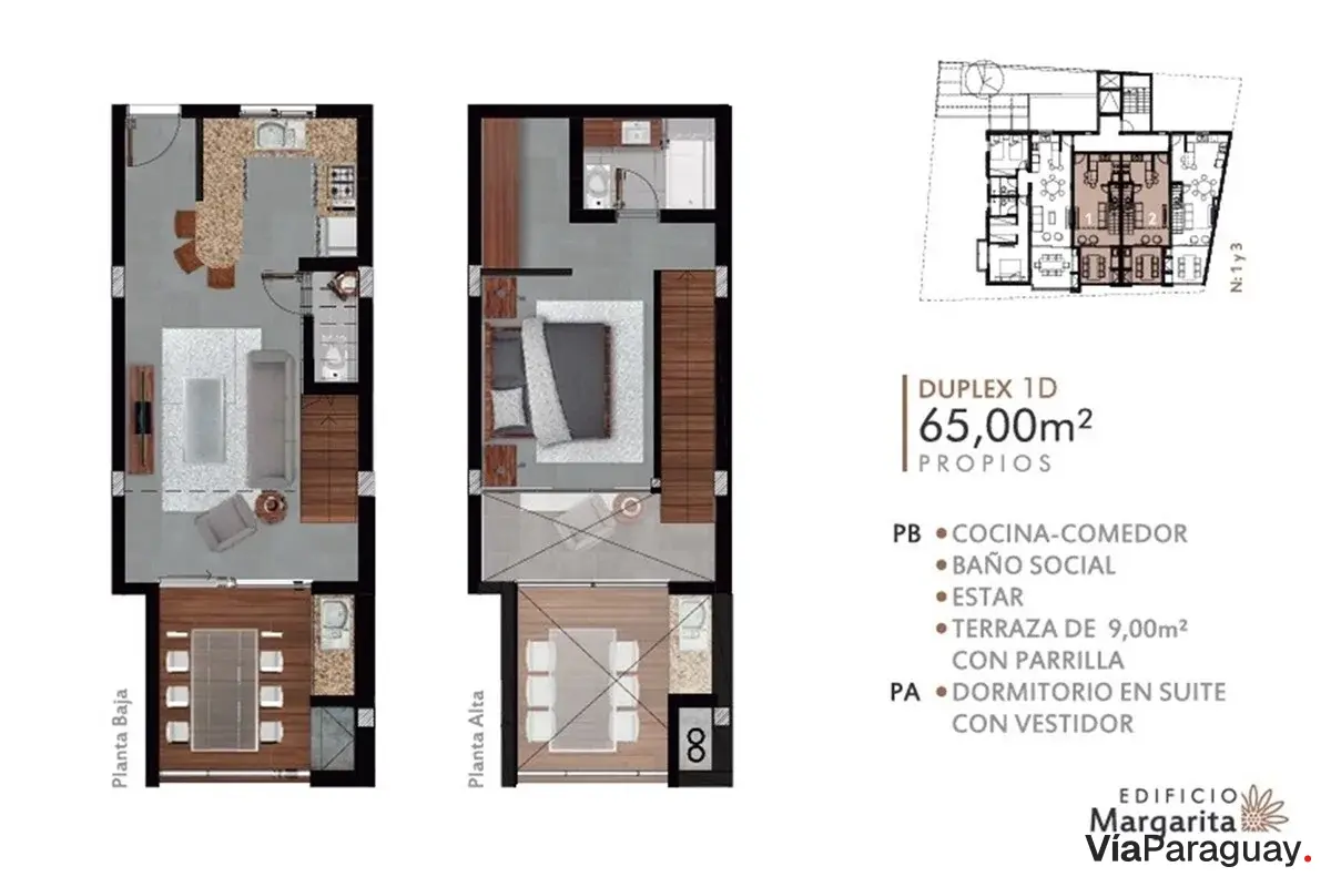 Departamento dúplex en venta en Mburucuyá, Asunción