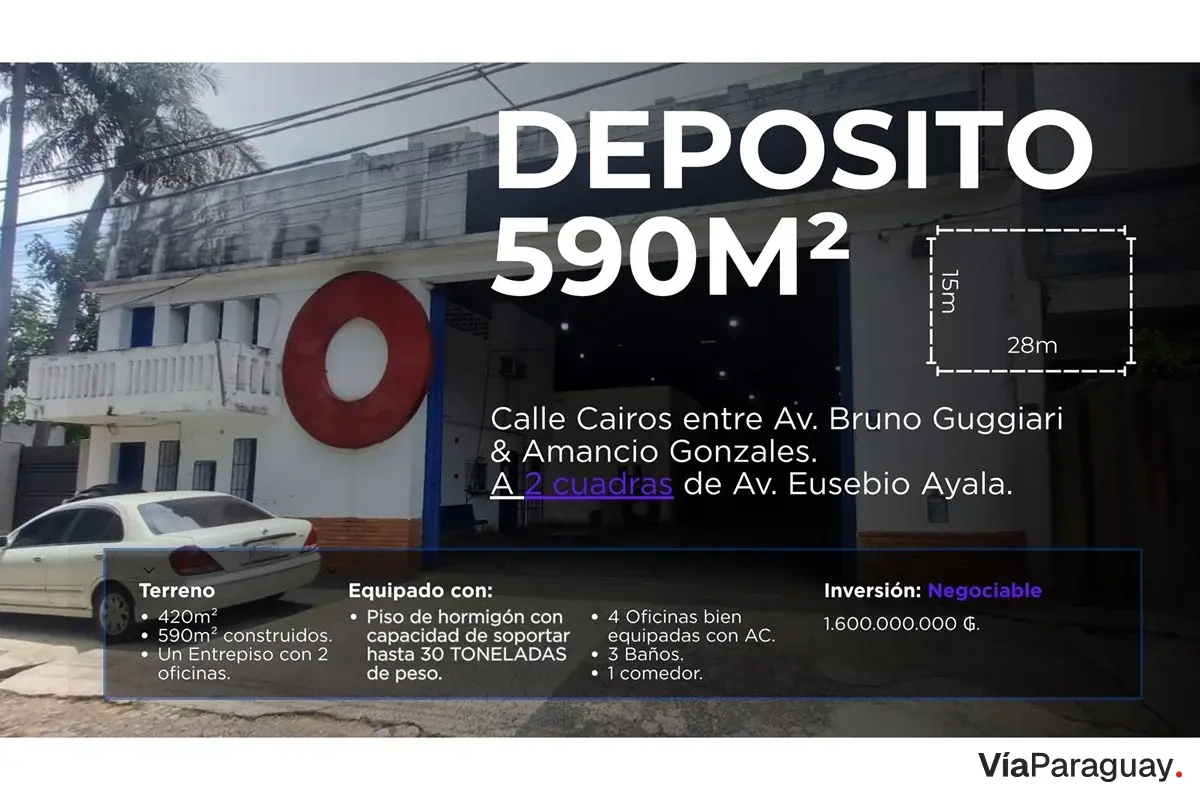 Depósito comercial en venta en Vista Alegre, Asunción