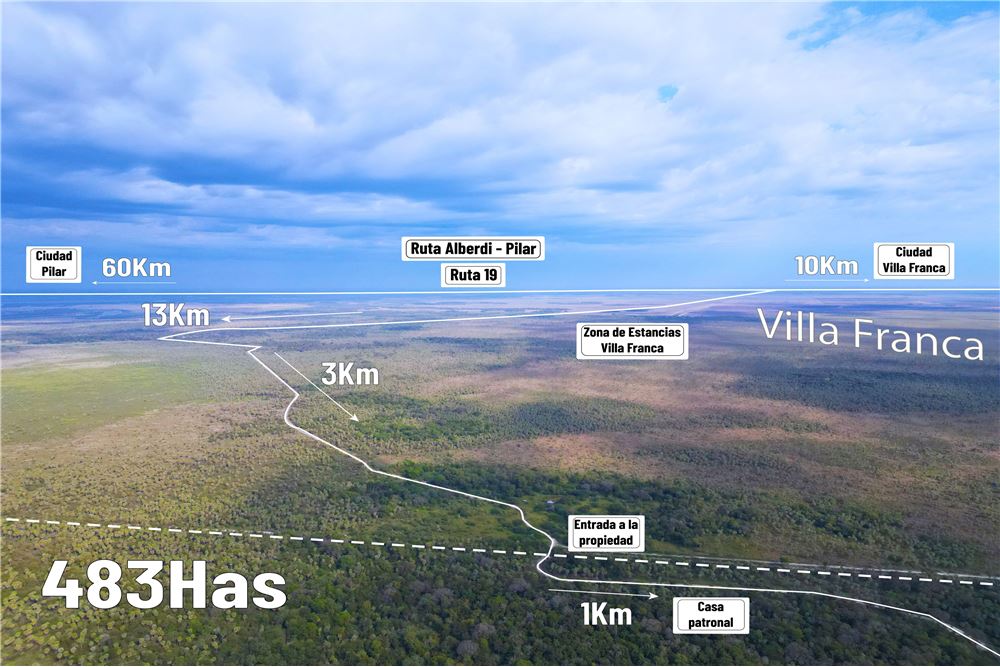 Ranch for sale with 483 ha in Villa Franca, Ñeembucú