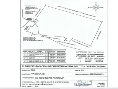 Cattle ranch for sale in Tacuaras, Ñeembucú