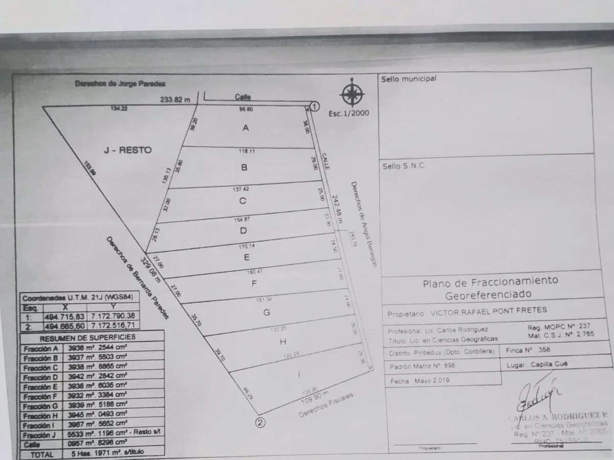 Loteamento rural de 3 hectares em Paraguarí