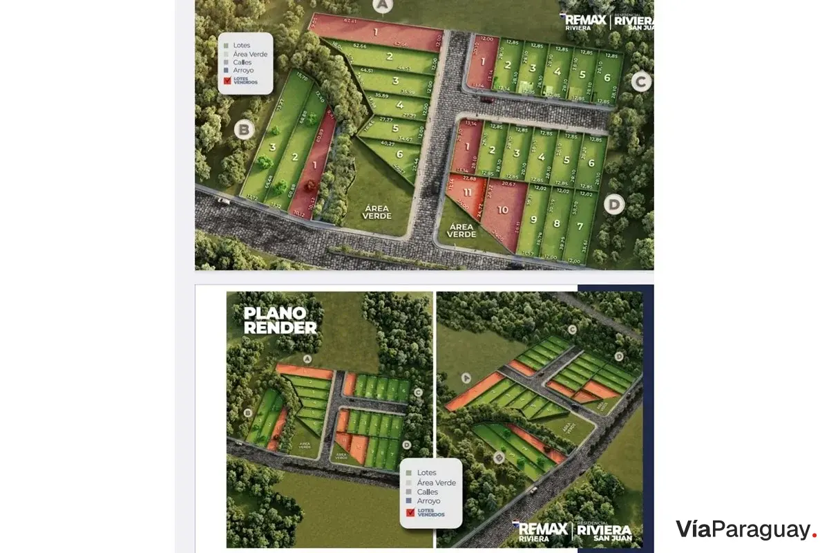 Lotes en venta en Residencial Riviera, San Juan del Paraná