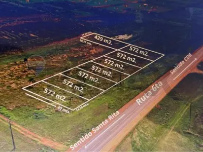 4,433 m² lot for sale on Route 6, Minga Guazú