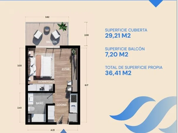 Studio à venda no complexo Marena, Torre Arena, Luque