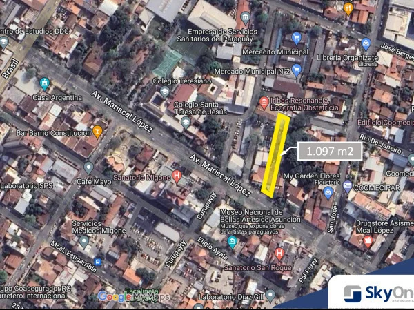 Propiedad en venta sobre Av. Mariscal López, Asunción — 1.097 m² de terreno