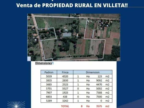Propriedade rural à venda em Villeta, departamento Central — 8 hectares