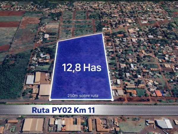 Terreno 12,8 ha à venda na Rota PY02 — Ciudad del Este