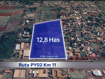 Terreno 12,8 ha à venda na Rota PY02 — Ciudad del Este
