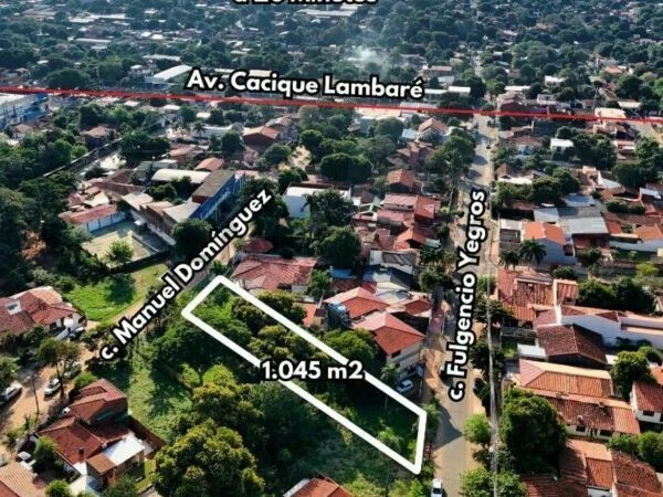 Terreno calle a calle en venta en Lambaré, barrio Valle Apua – 1.045 m²