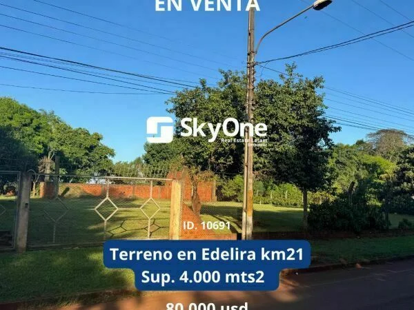 Terreno comercial à venda em Edelira, Itapúa – 4.000 m²