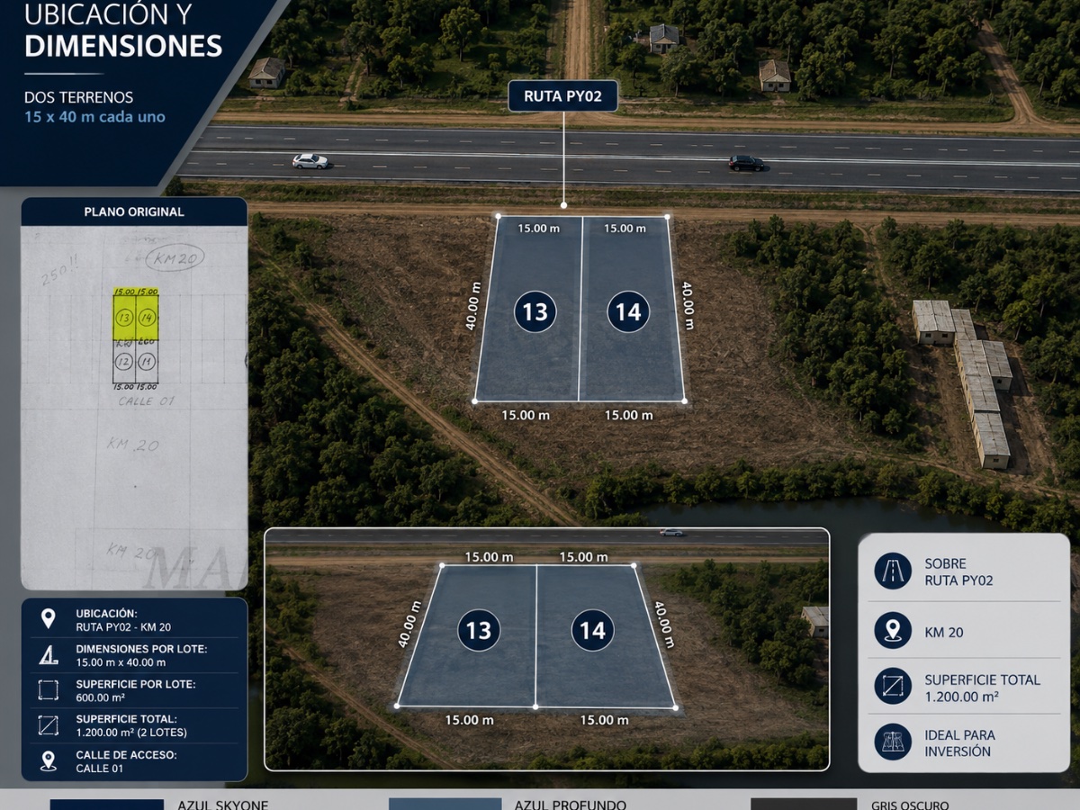 Terreno comercial en venta en Minga Guazú sobre Ruta PY02