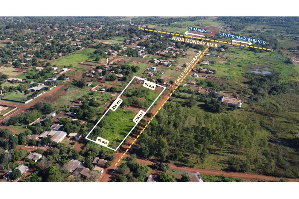 Commercial land for sale in Presidente Franco, Km 8 Monday