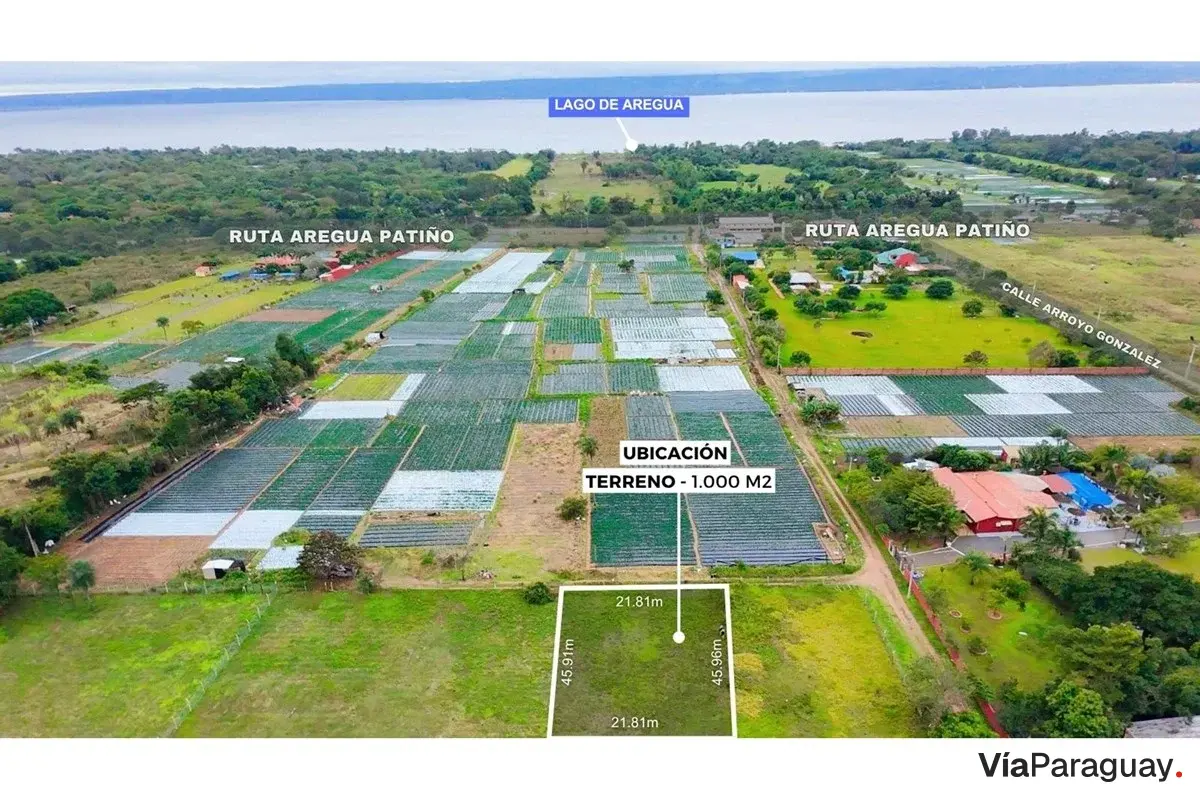 Land for sale in Estanzuela, Areguá — 1,000 m²