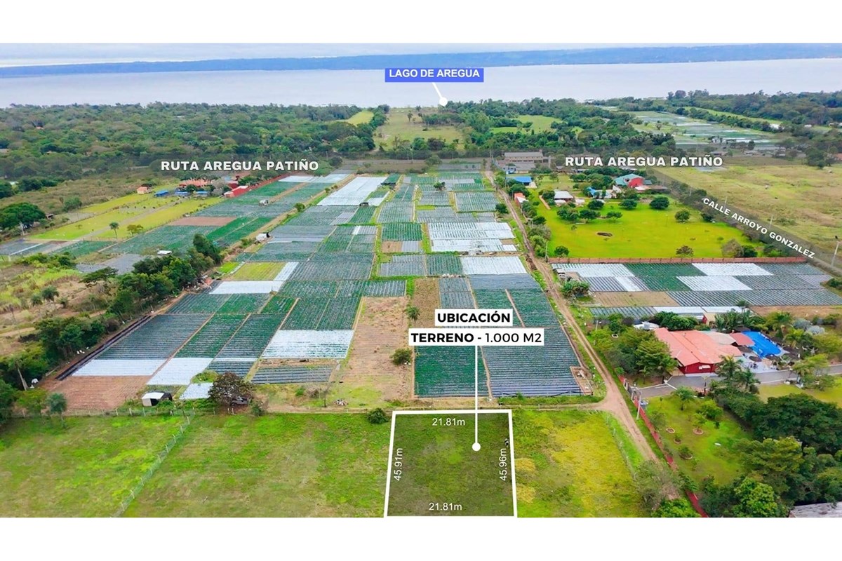 Terreno de 1.000 m² en venta en Estanzuela, Areguá