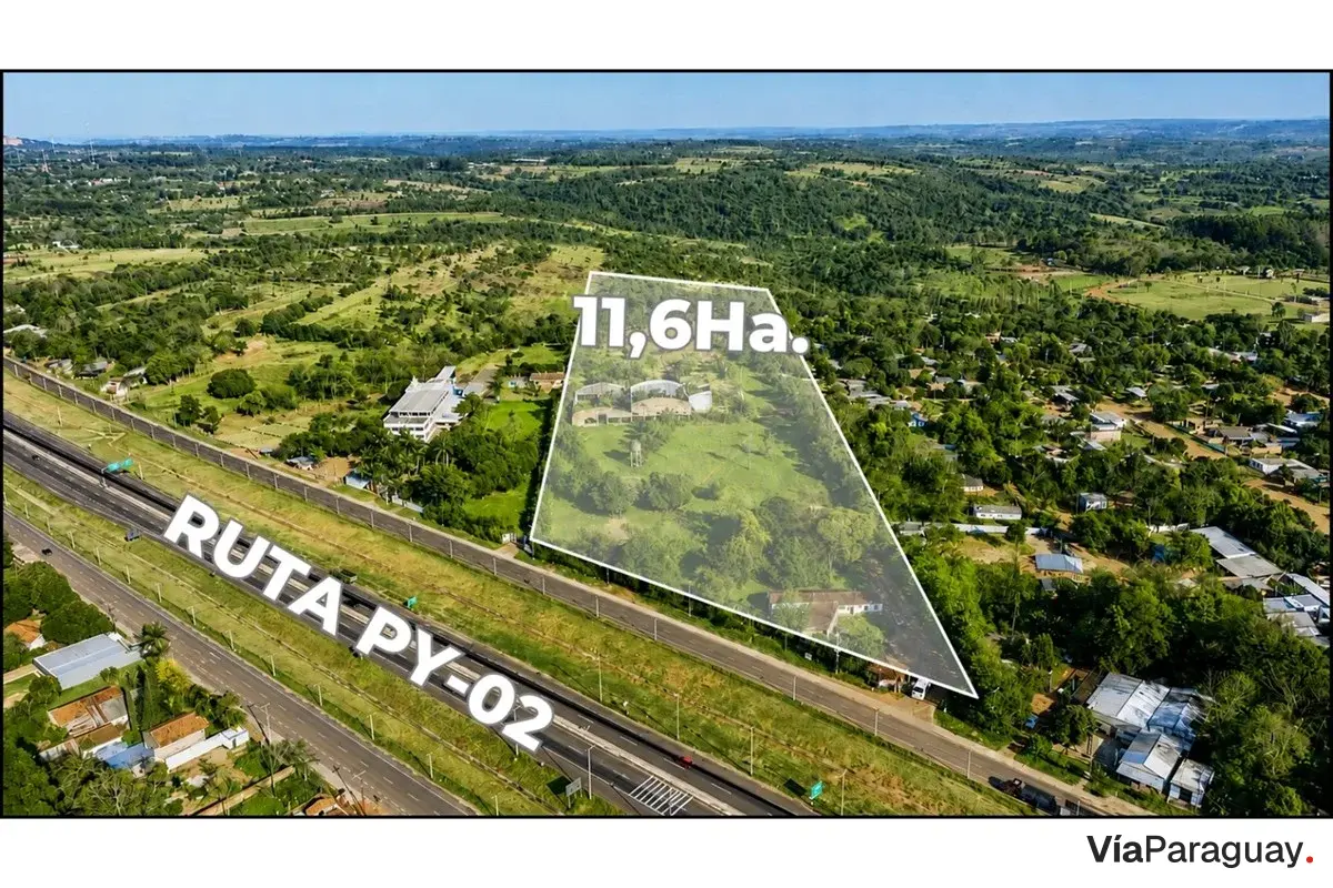 Terreno de 11,6 hectáreas en venta en Caaguazú