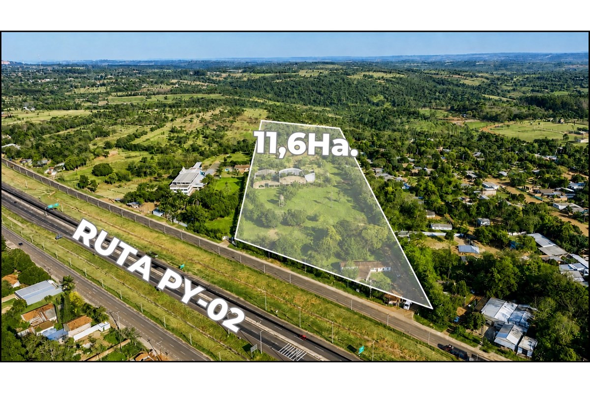 Terreno de 11,6 hectáreas en venta en Caaguazú