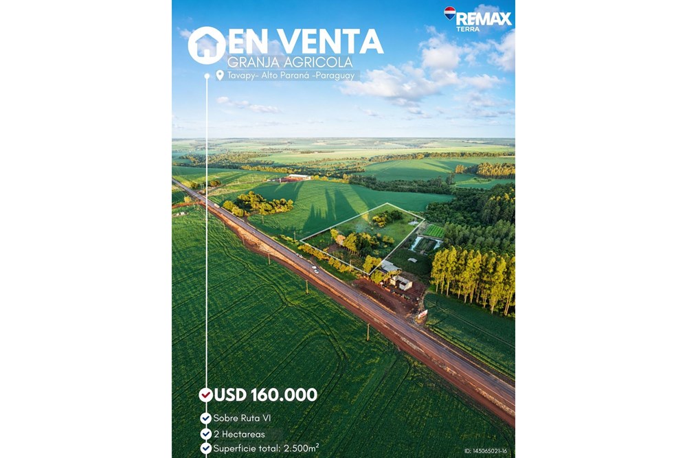 Terreno de 2 hectáreas en venta en Tavapy, Alto Paraná