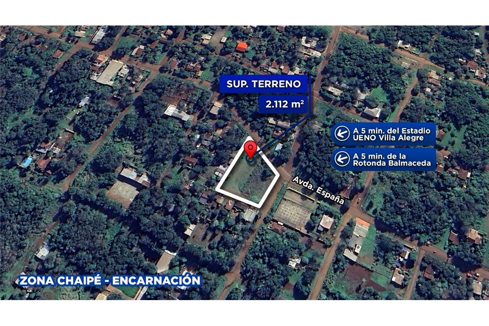 Land for sale in Encarnación, Chaipé – 2,112 m²
