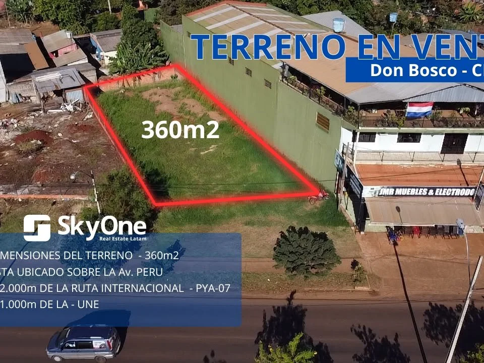 Terreno de 360 m² en venta en Barrio Don Bosco, Ciudad del Este