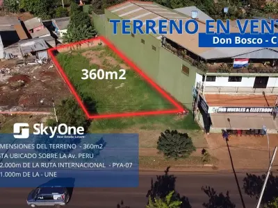 Terreno de 360 m² en venta en Barrio Don Bosco, Ciudad del Este 1
