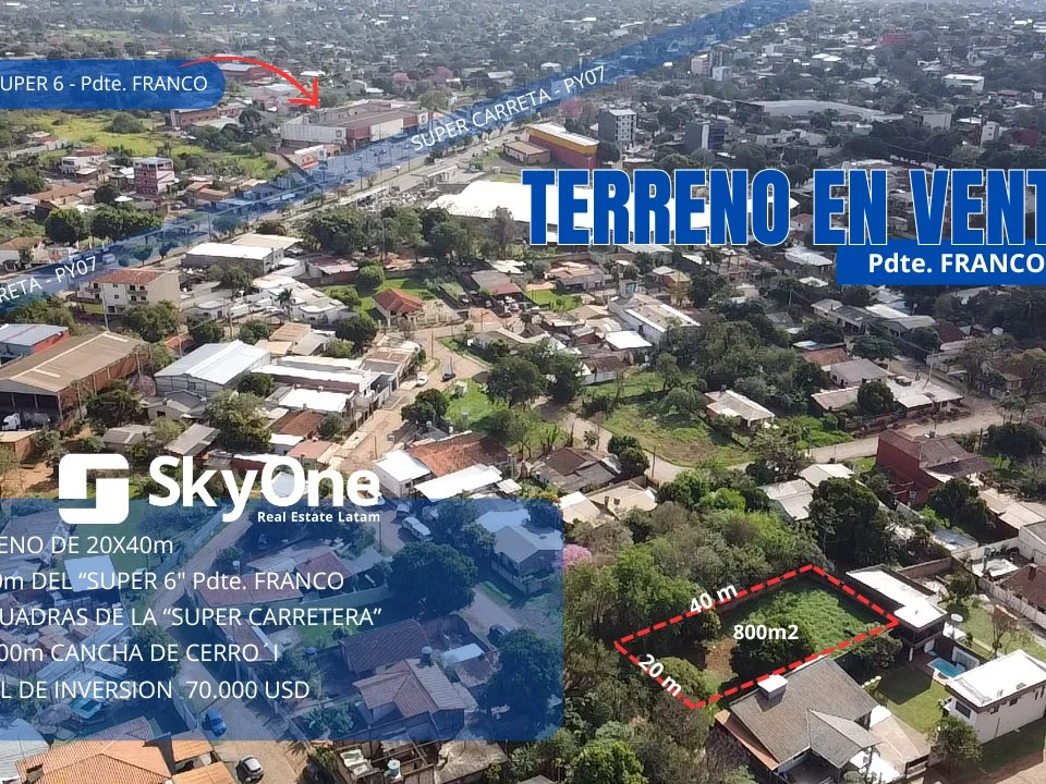 Terreno de 800 m² no Barrio Santo Tomás, Presidente Franco