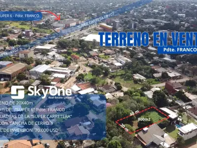 Terreno de 800 m² no Barrio Santo Tomás, Presidente Franco 1