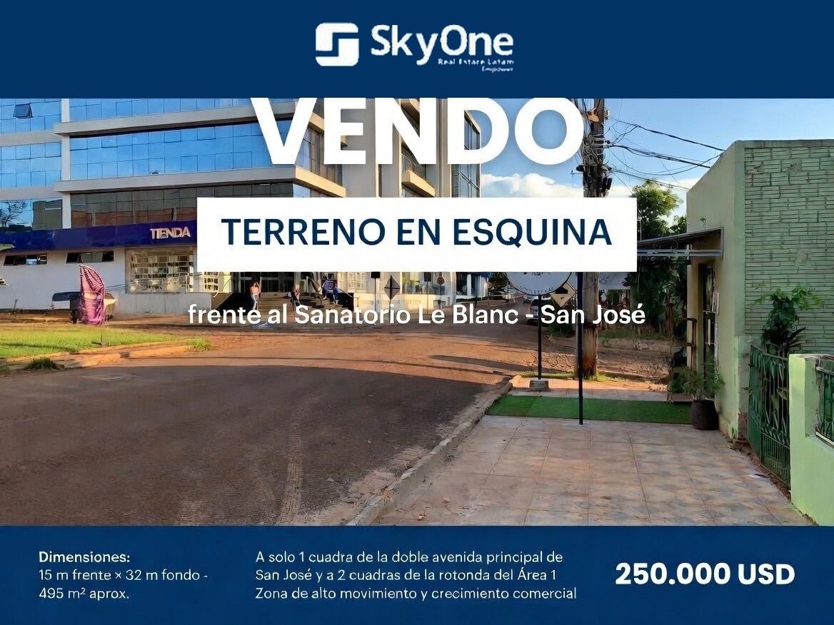 Terreno en esquina en venta en Barrio San José, Ciudad del Este