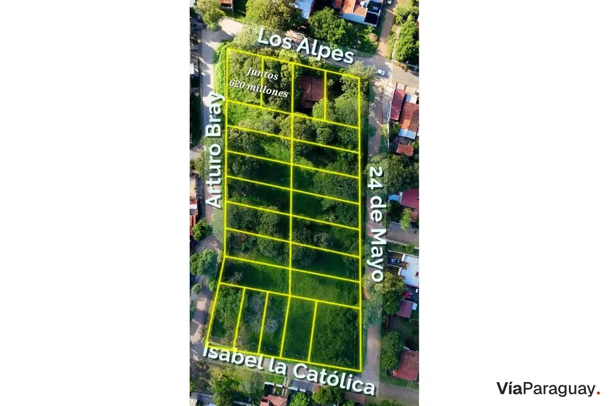 Corner lot for sale in Puerto Pabla, Lambaré