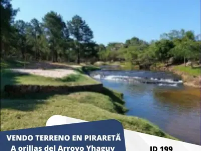 Terreno à venda às margens do arroio em Piribebuy
