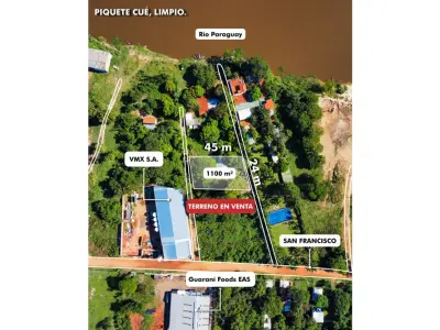Terreno en venta de 1.101 m² en Piquete Cue, Limpio
