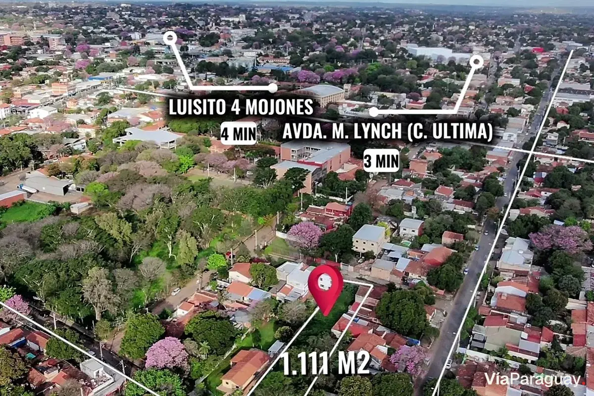 Terreno en venta de 1111 m² de calle a calle en Lambaré