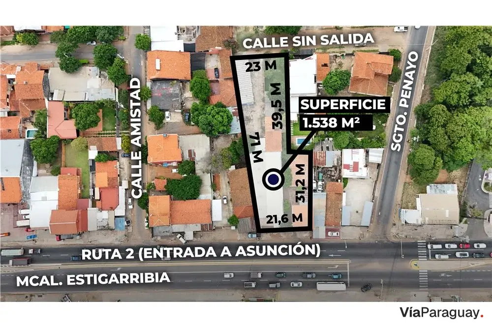 Terreno à venda de 1.538 m² na Ruta Mcal. Estigarribia