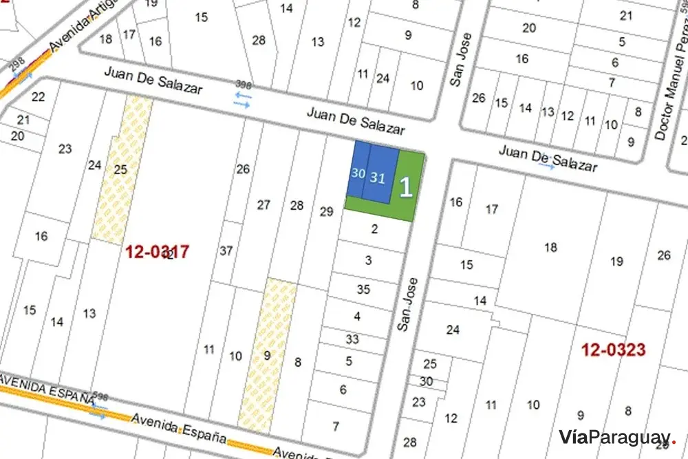 Terreno en venta de 909 m² en Las Mercedes, Asunción