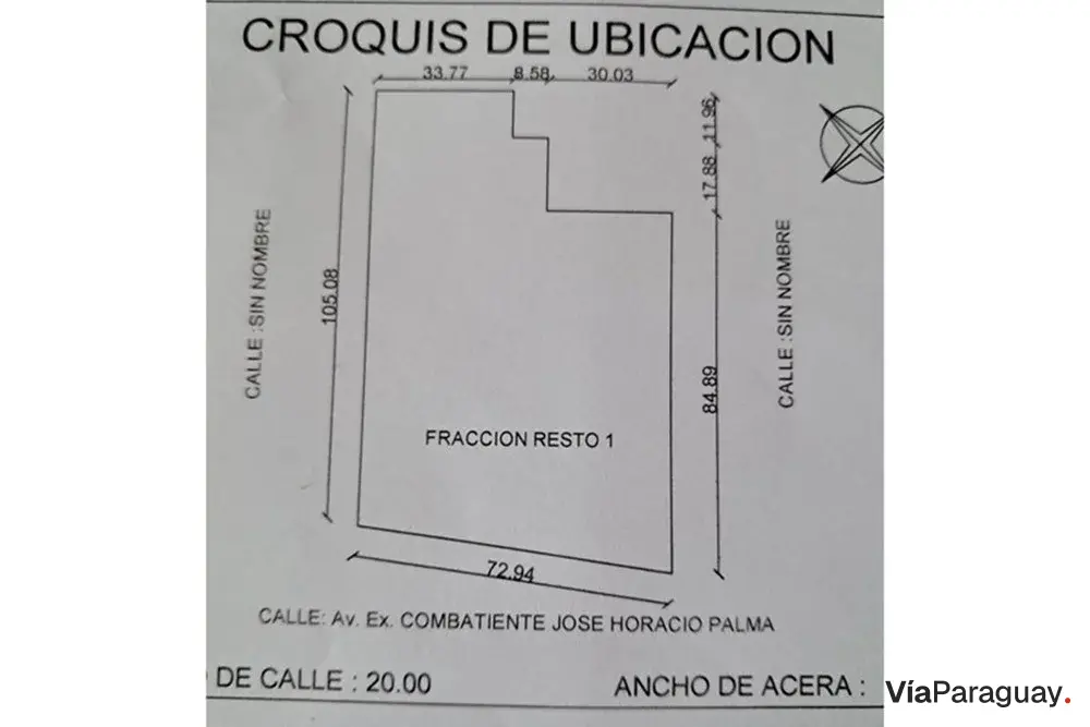 Terreno à venda em esquina dupla em Areguá