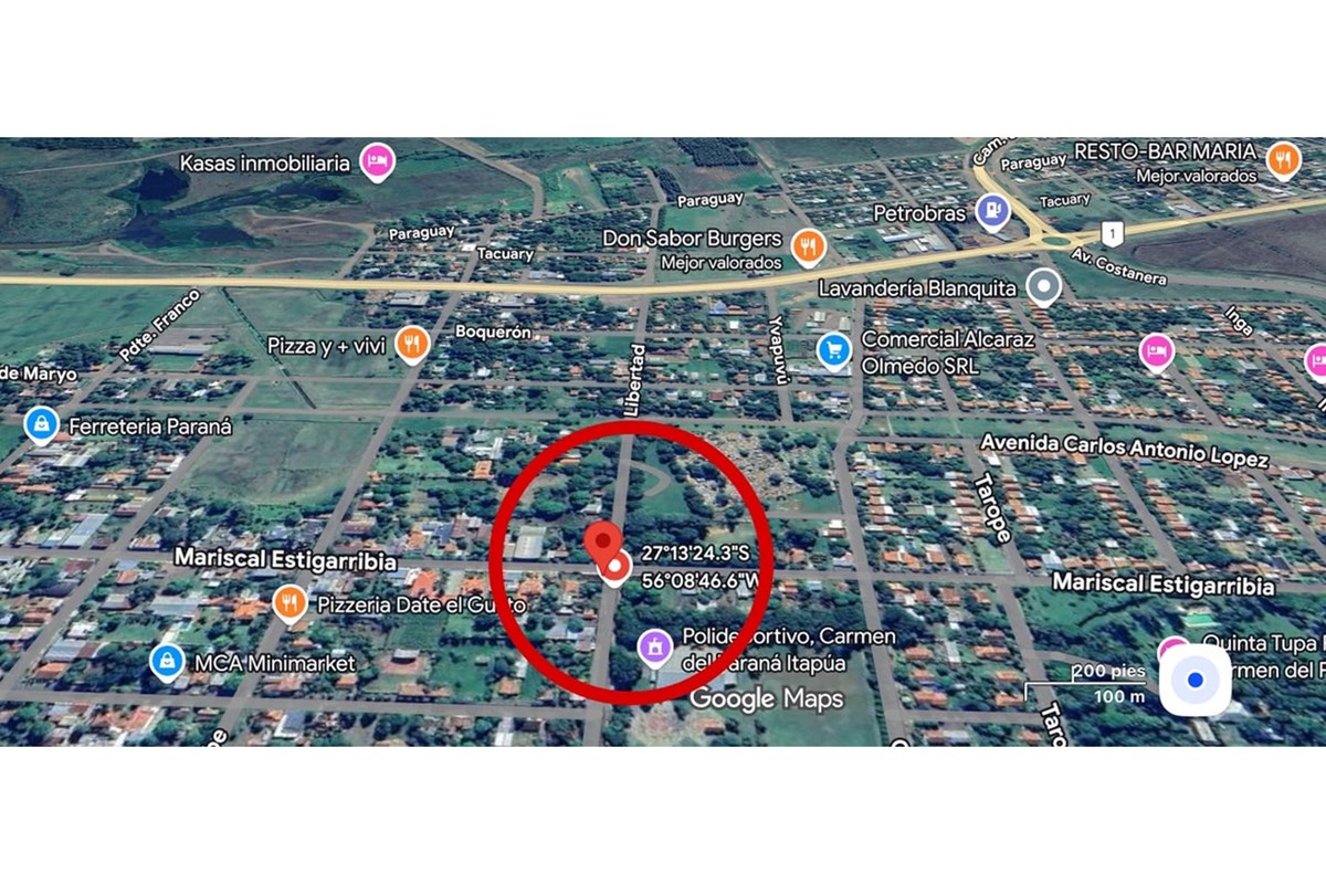 Terreno en venta en esquina en Carmen del Paraná, Itapúa