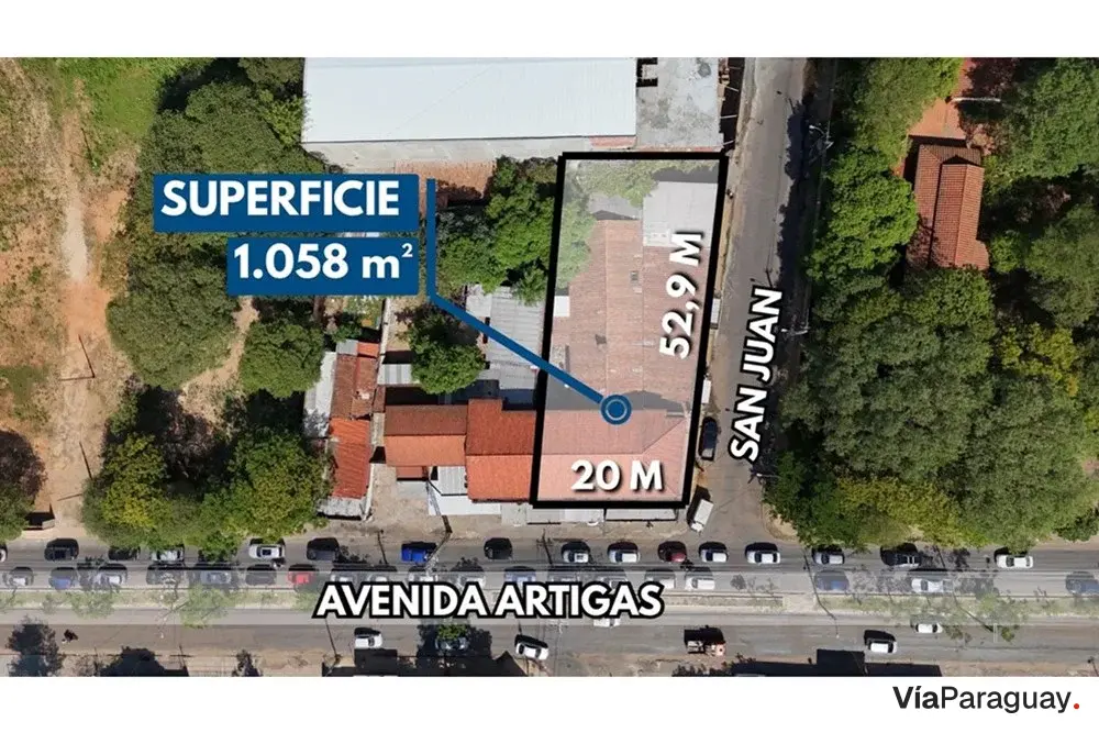 Terreno à venda em esquina na Avda. Artigas, Assunção