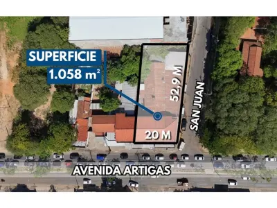 Terreno à venda em esquina na Avda. Artigas, Assunção